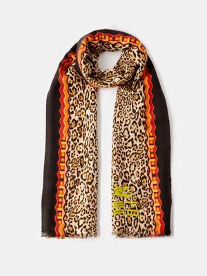 Etro - Leopard-print Cashmere-blend Scarf - Womens - Leopard Print