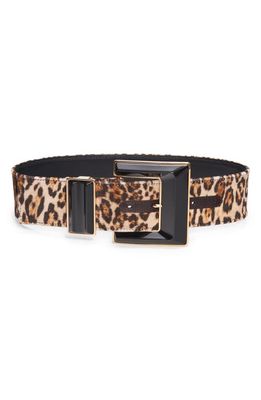 Etro Leopard Print Leather Belt in 800 Beige