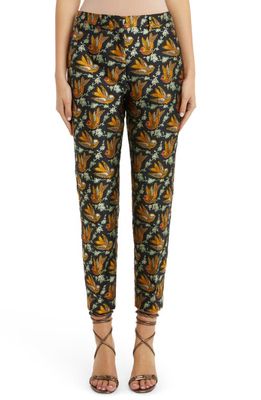 Etro Lily Jacquard Ankle Trousers in Black 1