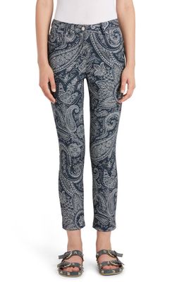 Etro Lily Paisley Skinny Jeans in Navy