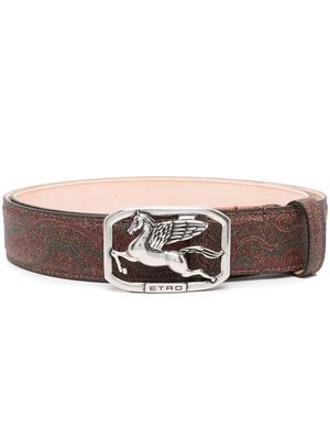 ETRO logo-buckle fastening belt - Brown