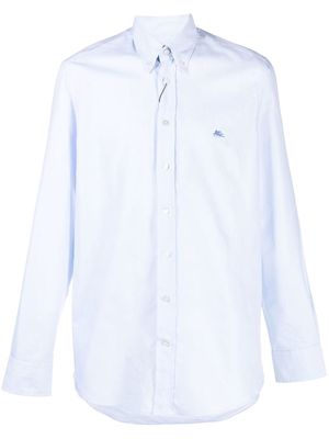 ETRO logo-embroidered button-down shirt - Blue