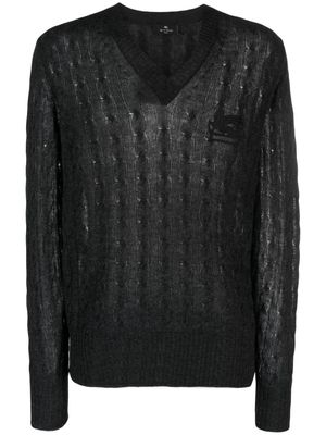 ETRO logo-embroidered cashmere jumper - Grey