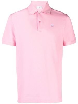 ETRO logo-embroidered cotton polo shirt - Pink
