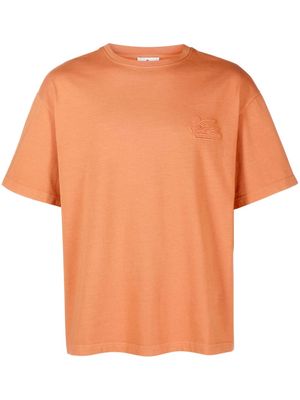ETRO logo-embroidered cotton T-shirt - Orange