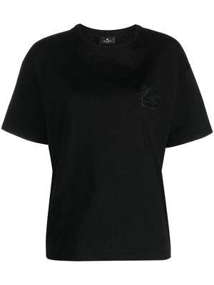ETRO logo-embroidery cotton T-shirt - Black