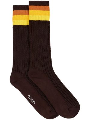 ETRO logo intarsia-knit striped socks - Multicolour