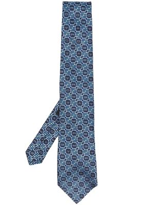 ETRO logo-jacquard silk tie - Blue