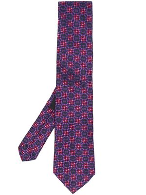 ETRO logo-jacquard silk tie - Purple