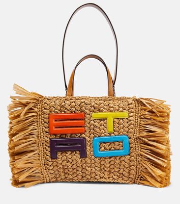 Etro Logo jute tote bag