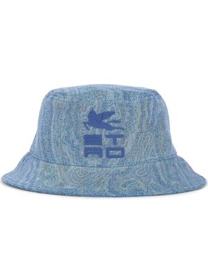 ETRO logo-patch bucket hat - Blue
