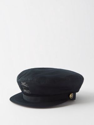 Etro - Logo-patch Cotton Baker Boy Cap - Womens - Navy