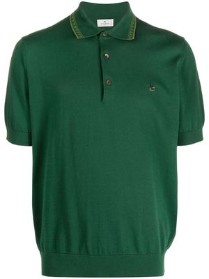 ETRO logo-patch short-sleeved polo shirt - Green