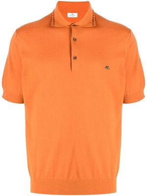 ETRO logo-patch short-sleeved polo shirt - Orange