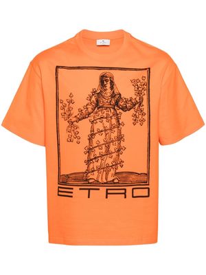 ETRO logo-print cotton T-shirt - Orange