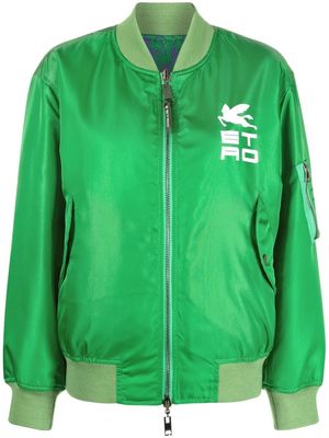 ETRO logo-print reversible bomber jacket - Green