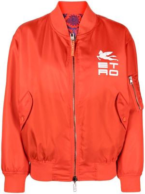 ETRO logo-print reversible bomber jacket - Red