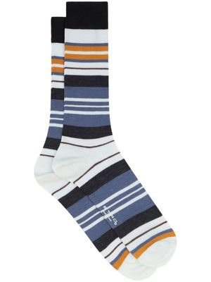 ETRO logo-print striped socks - Blue