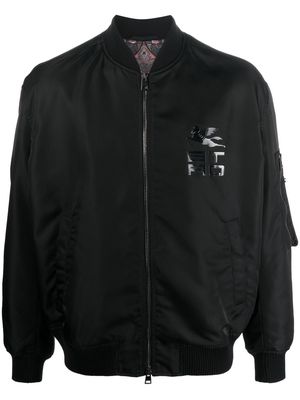 ETRO logo-print zip-up lightweight jacket - Black