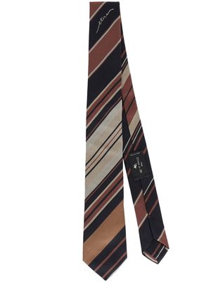 ETRO logo striped tie - Black