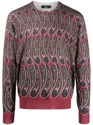 ETRO long-sleeve intarsia-knit jumper - Red