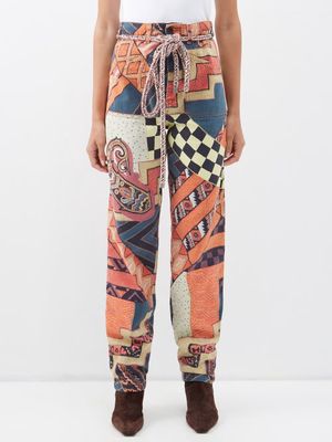 Etro - Louise Printed Patchworked Cotton Trousers - Womens - Multi