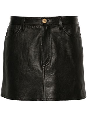 ETRO low-rise leather miniskirt - Black