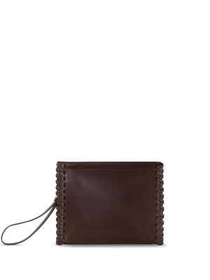 ETRO medium braided leather clutch bag - Brown