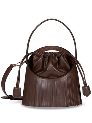 ETRO medium Saturno fringed bucket bag - Brown
