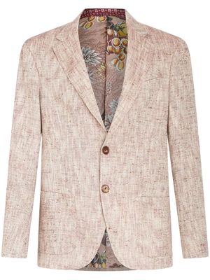 ETRO mélange-effect single-breasted blazer - Red