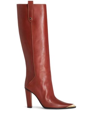 ETRO metallic toe-cap knee-high boots - Red