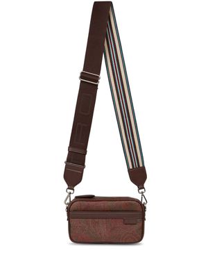 ETRO mini paisley-print leather crossbody bag - Brown