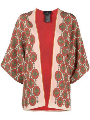 ETRO open front silk coat - Red