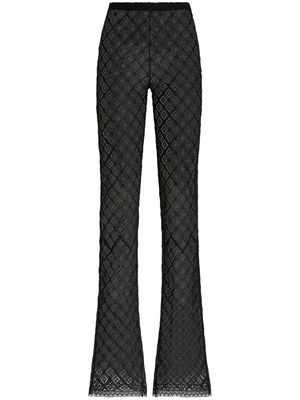 ETRO open-knit flared trousers - Black