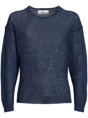 ETRO open-knit linen jumper - Blue