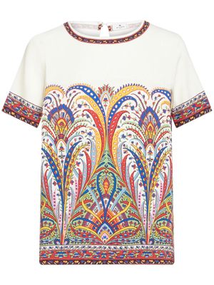 ETRO paisey-print cady T-shirt - White