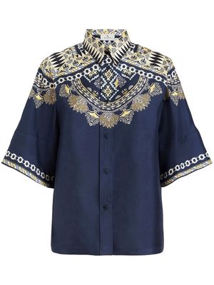 ETRO paisley-design silk shirt - Blue