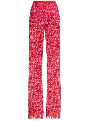 ETRO paisley-embroidered knitted trousers