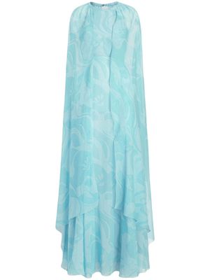 ETRO paisley-embroidered maxi dress - Blue