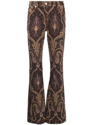 ETRO paisley flared jeans - Brown
