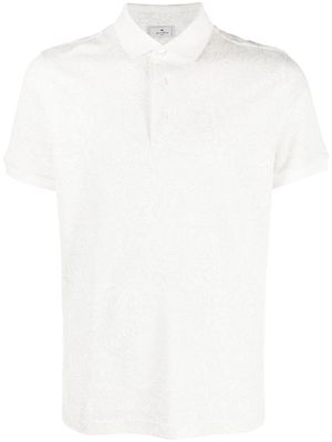 ETRO paisley floral-jacquard polo shirt - White