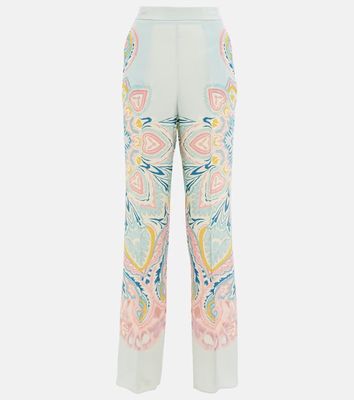 Etro Paisley high-rise silk pants
