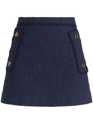 ETRO paisley-jacquard A-line miniskirt - Blue
