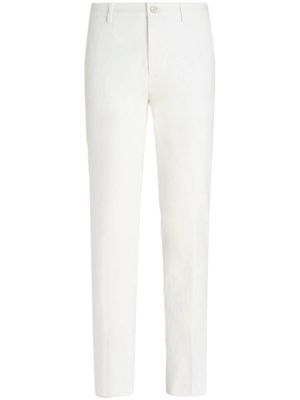 ETRO paisley-jacquard chino trousers - White