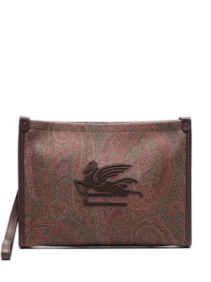 ETRO paisley-jacquard clutch bag - Brown