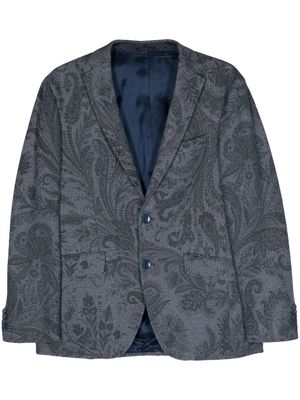 ETRO paisley-jacquard cotton blazer - Blue