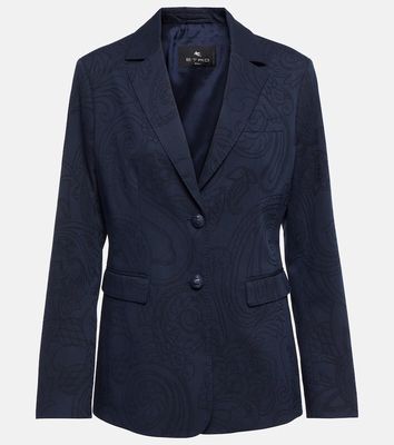 Etro Paisley jacquard cotton-blend blazer