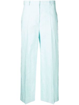 ETRO paisley-jacquard cropped trousers - Blue