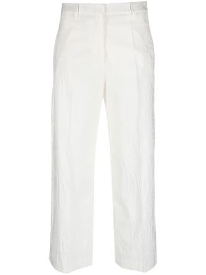 ETRO paisley-jacquard cropped trousers - White