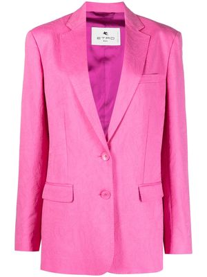 ETRO paisley-jacquard single-breasted blazer - Pink